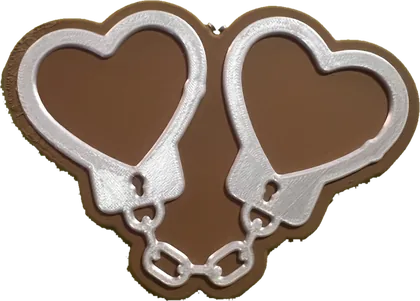 Heart handcuffs ornament